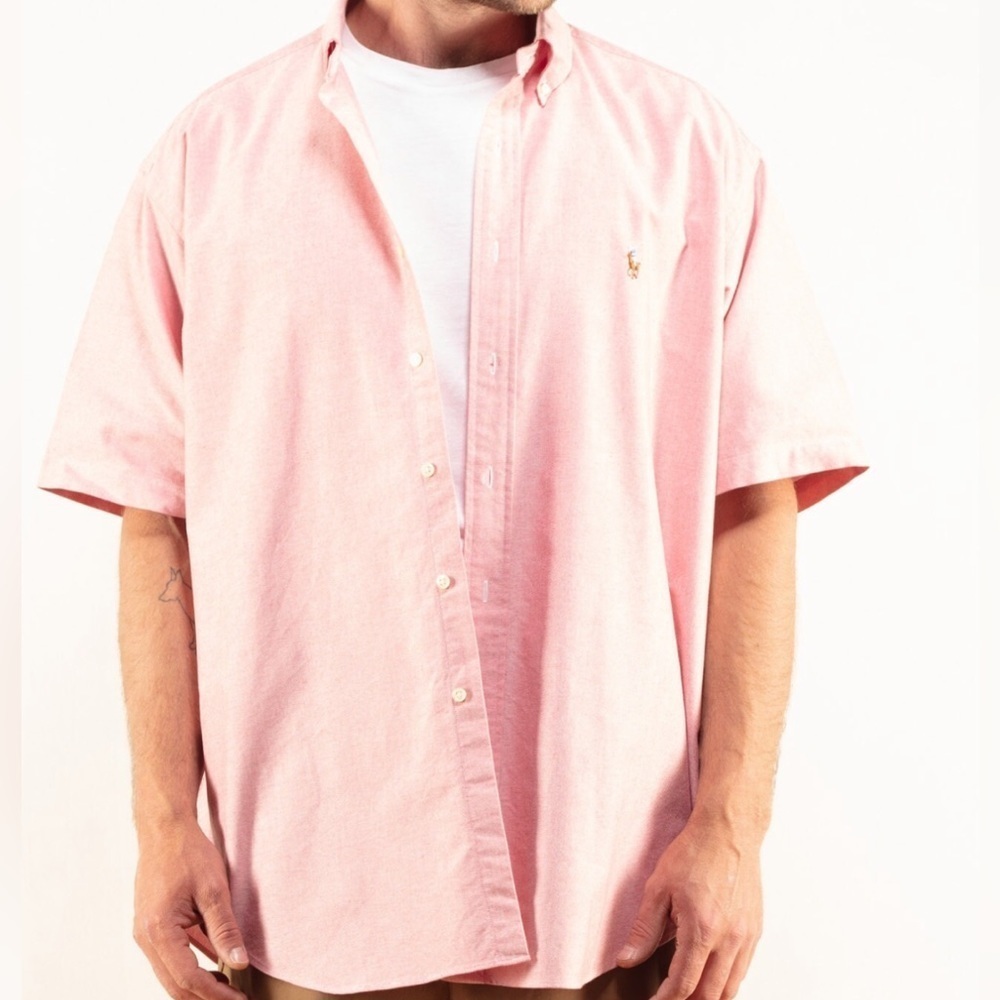 Ralph Lauren VTG 90s Sz XXLT short sleeve casual button down shirt